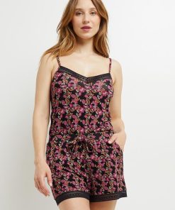 Camille short viscose - Noir Multicolore