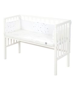 ROBA Lit Cododo "safe asleep®" 2en1 + Matelas + Tour + Barrière - Blanc - Blanc