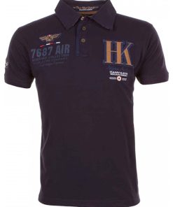 Polo manches longues garçon ECAYN - Bleu marine