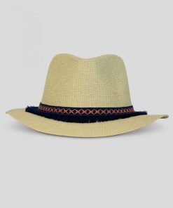 Chapeau fedora effet paille Kebello - Jaune paille