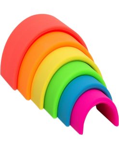 Arc-en-ciel en silicone à empiler Néon (6 pièces) - N/A