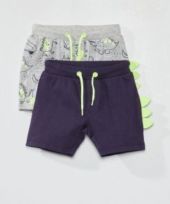 Lot de 2 shorts 'dinosaures' - Bleu