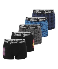 Lot de 5 Boxers coton garçon Avengers Avengers - Noir
