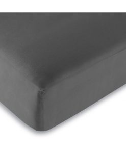 Univers Decor - Drap Housse Anthracite 140 X 190 Cm / 100% Coton / 57 Fils/cm² - gris anthracite