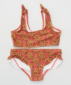 Maillot de bain imprimé - 2 pièces - Rouge/orange