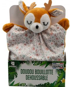 Doudou bouillotte Faon - Made in France - Blanc
