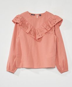 Blouse à volants - Rose