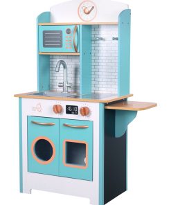 Cuisine enfant en bois avec 19 accessoires dinette jeux d’imitation gris Teamson Kids TD-13629A - N/A