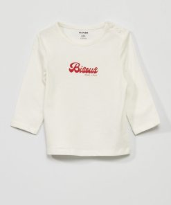 T-shirt à manches longues avec imprimé - Blanc