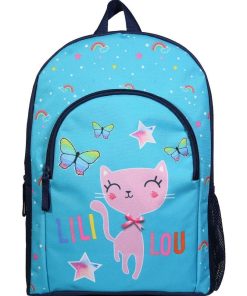 Sac à dos 37 cm avec poche Lili Lou Chat Bleu Bagtrotter - Bleu