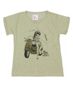 T-shirt manches courtes fille FADESPOLI - Gris taupe