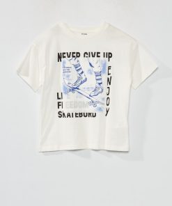 T-shirt manches courtes 'Skate' - Blanc
