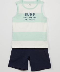 Ensemble pyjama débardeur + short - 2 pièces - Vert