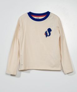 T-shirt en jersey imprimé - Beige