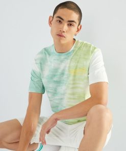 Tee-shirt tie and dye en jersey - Bleu/jaune