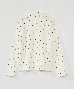 Sous-pull en maille côtelée avec imprimé - Noir/blanc