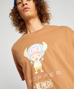 T-shirt 'One Piece' manches courtes - marron