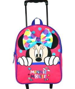BAGTROTTER Sac à Dos à roulettes 31 cm Minnie DS Rose avec noeud en 3D - Rose