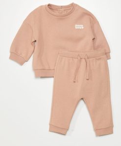 Ensemble sweat + pantalon de jogging - 2 pièces - Beige