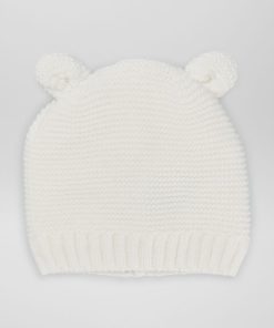 Bonnet en maille tricot - Blanc