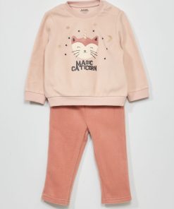 Ensemble pyjama polaire - 2 pièces - Rose