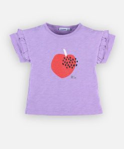 T-shirt à imprimé pomme, lila - Violet