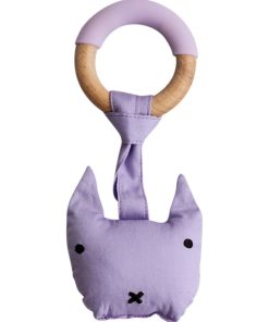 Anneau de dentition avec peluche, Animal - Violet