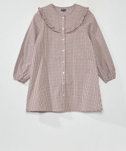 Robe à carreaux - Marron