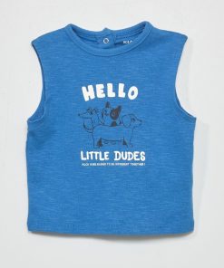 Débardeur imprimé en jersey - Bleu