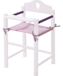 ROBA Chaise haute pour Poupée "Fienchen" en bois et Tissu + Plateau Repas - Dès 3 Ans - Laqué Blanc - N/A