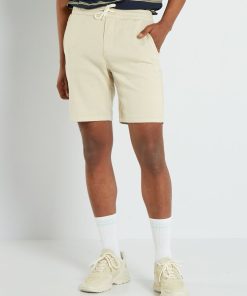 Bermuda en molleton uni - Beige