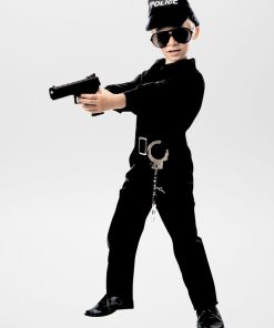 Déguisement de policier combinaison + casquette + ceinture - noir