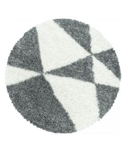 Tapis shaggy tapis rond Ø 80cm SHAGGY TA Gris OEKO TEX idéal pour Cuisine - Gris