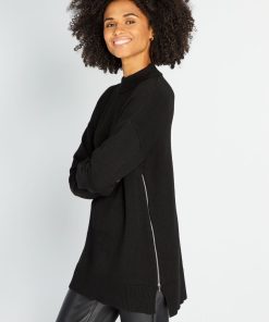 Pull oversize marinière grossesse - Noir