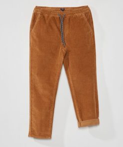 Pantalon uni en velours - Beige