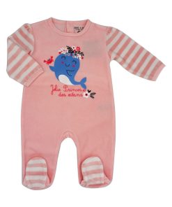 Pyjama Velours 'mini Princesse''doo&bo' - rose clair