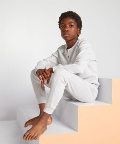Pyjama en maille côtelée - Gris