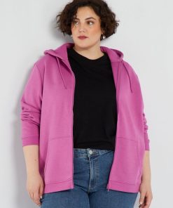 Sweat à capuche en molleton - Rose
