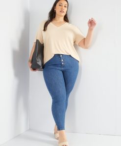 Jean skinny taille haute - L32 - Bleu