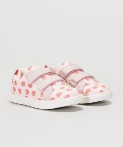 Baskets de ville à scratchs - rose