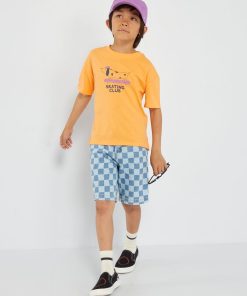 Bermuda en jean avec motif - Bleu