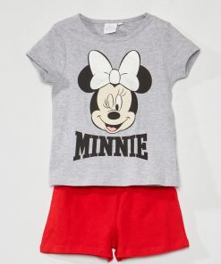 Pyjama court - Imprimé 'Minnie' - 2 pièces - Gris