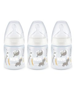Lot de 3 biberons col large Serenity+ TC 150ml 0-6M perçage M Koala Nuk - Transparent