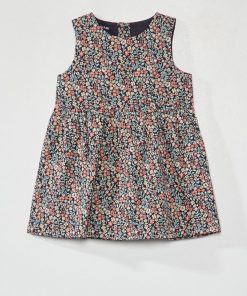 Robe en voile de coton avec imprimé - Bleu