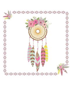 Lot de 20 serviettes en papier attrape reves 33 cm - Blanc
