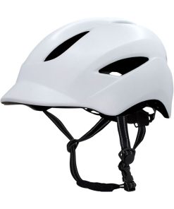 Casque de Vélo Urbain | Lumière rechargeable par USB | Noir Mat (L) | Certifié EN1078 - Blanc Blanc