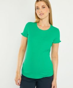 T-shirt grossesse manches ondulées - Vert