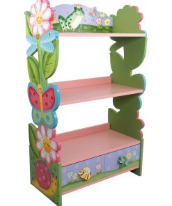 Bibliothèque enfant fille bois étagère de rangement livres jouets Fantasy Fields W-7500A - Rose