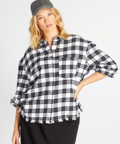 Chemise en flanelle à carreaux - Noir