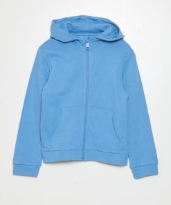 Sweat zippé à capuche - Bleu